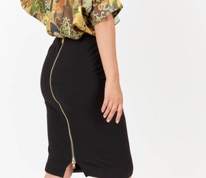 Zip Back Midi Skirt