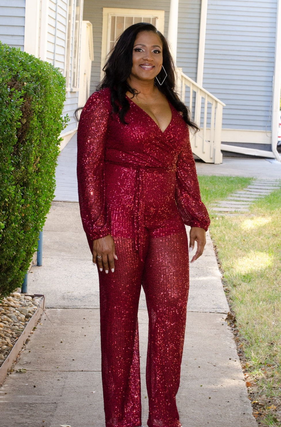 Light My Fire Sequin Jumpsuit by Dress The Population - RENTAL – The Fitzroy